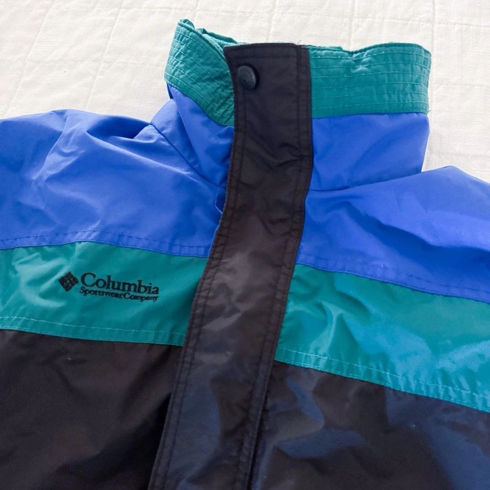 Vintage Columbia Color‎ Block Bugaboo Jacket 14/16 Boys Black Blue Green